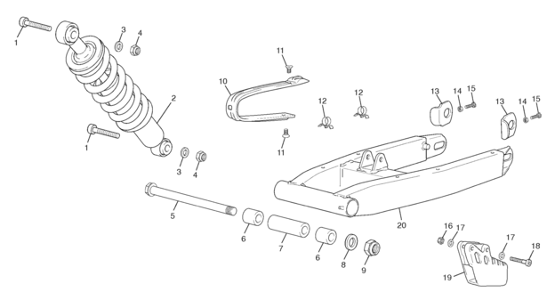 4 - REAR SHOCK - SWINGARM