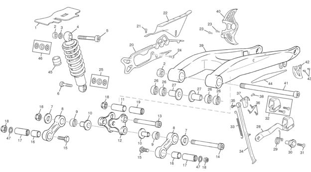 4 - REAR SHOCK - SWINGARM