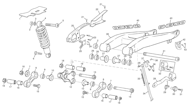 3 - REAR SHOCK - SWINGARM