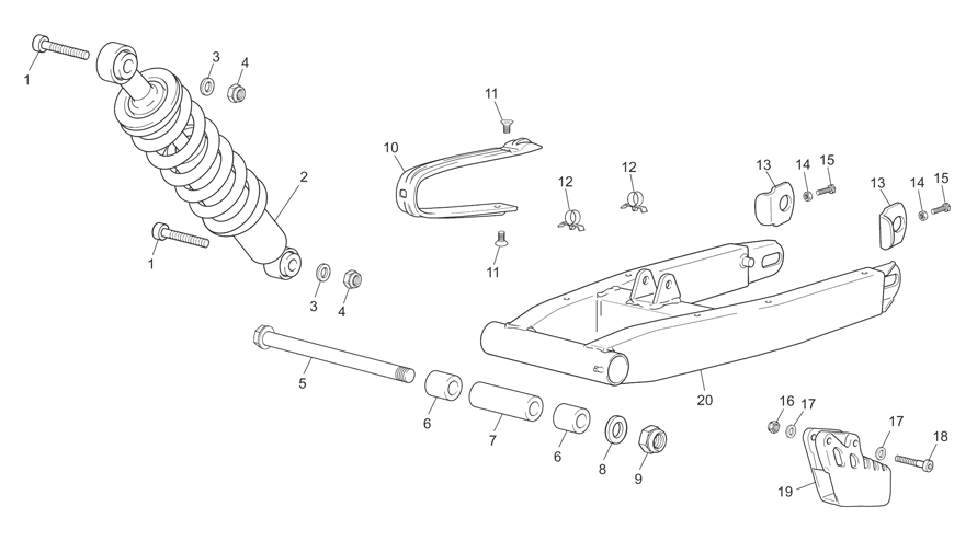 REAR SHOCK - SWINGARM