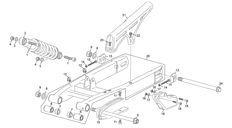 REAR SHOCK - SWINGARM