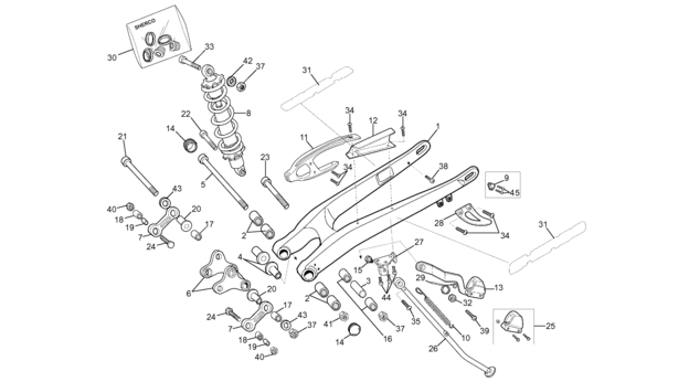 5 - REAR SHOCK - SWINGARM