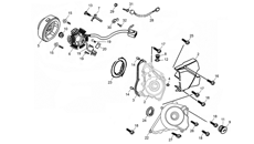 29 - LEFT CRANKCASE COVER & MAGNETIC MOTOR