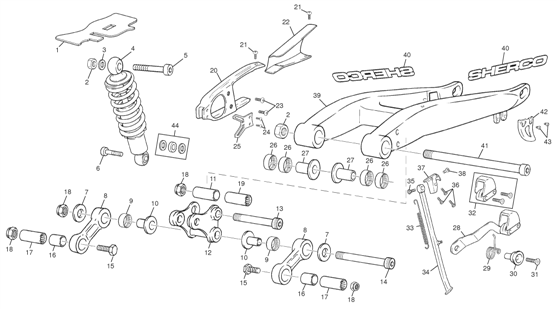 3 - REAR SHOCK - SWINGARM