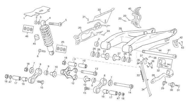 3 - REAR SHOCK - SWINGARM