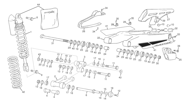 3 - REAR SHOCK - SWINGARM