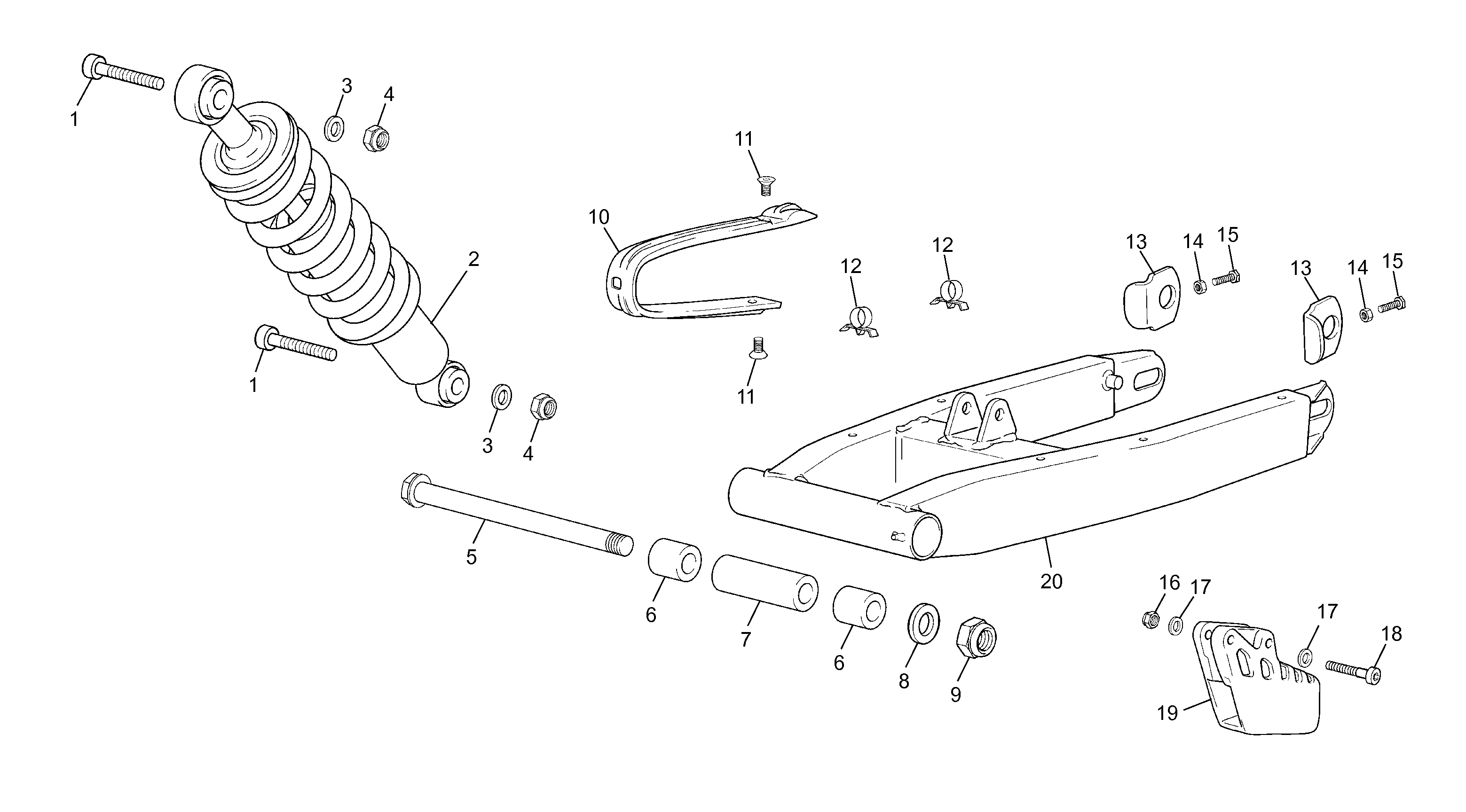 5 - REAR SHOCK - SWINGARM