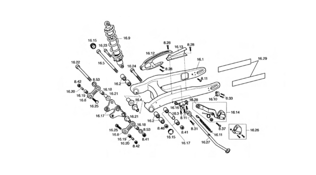 12 - REAR SHOCK - SWINGARM