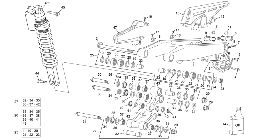 REAR SHOCK - SWINGARM