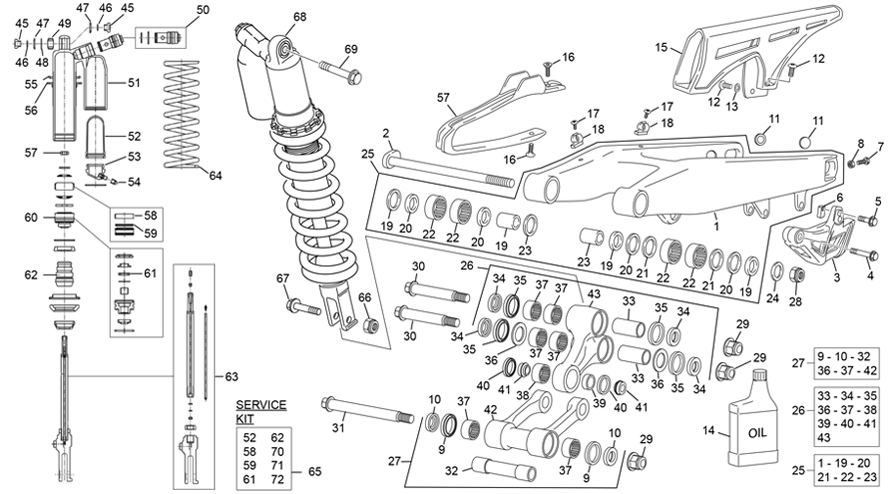 REAR SHOCK - SWINGARM