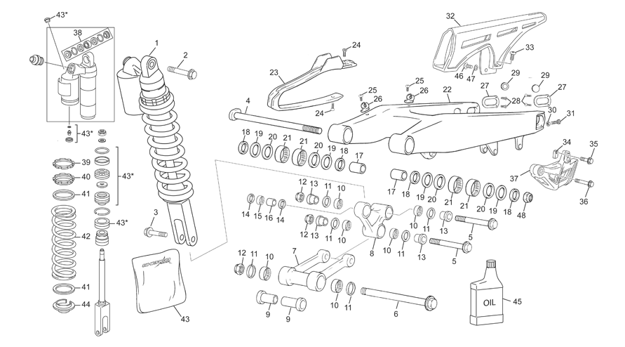REAR SHOCK - SWINGARM