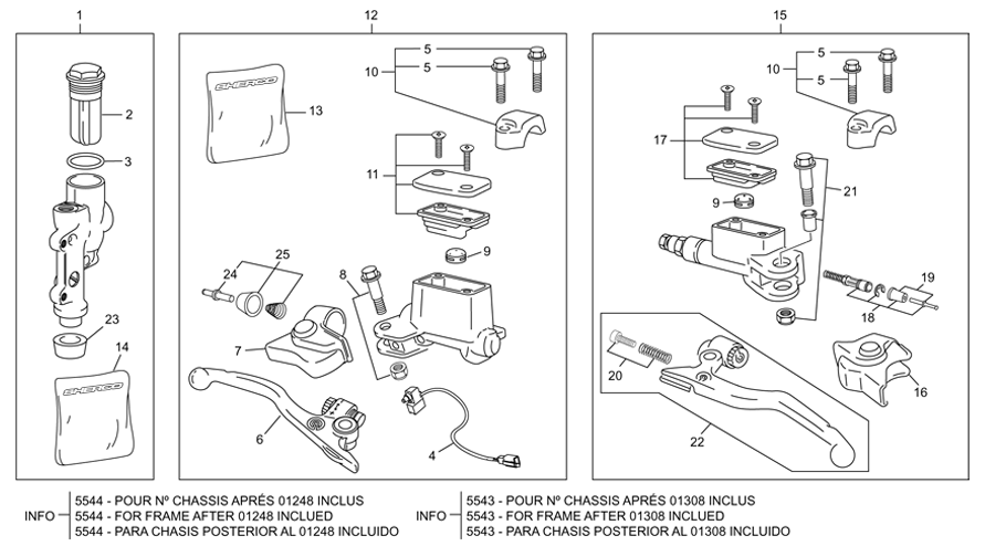 MASTER CYLINDER FRONT - REAR EVO