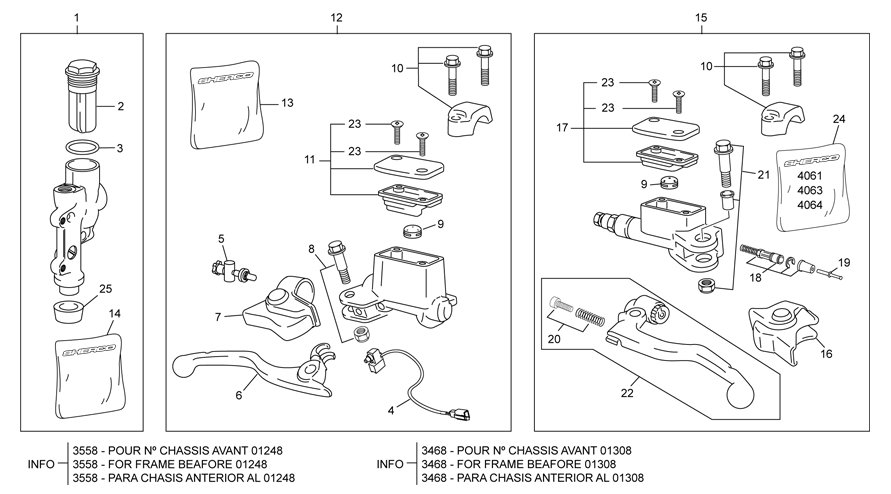 MASTER CYLINDER FRONT - CLUTCH - REAR