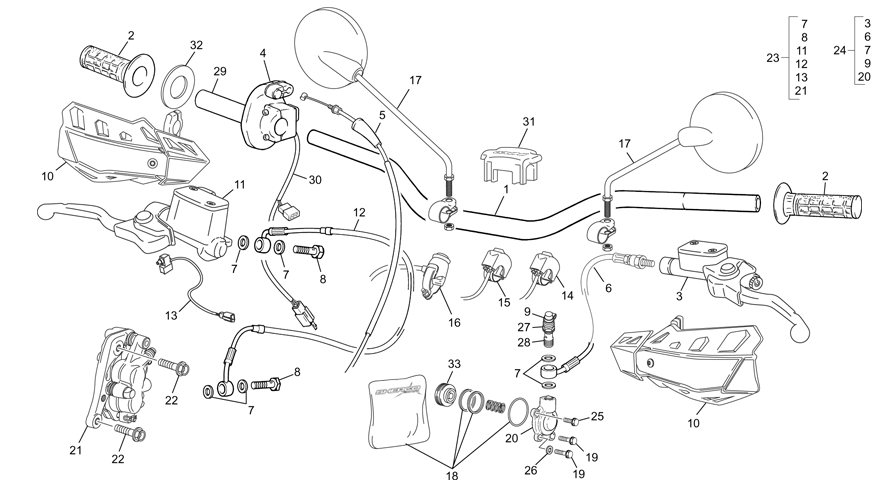 HANDLEBAR WITH MASTER CYLINDER
