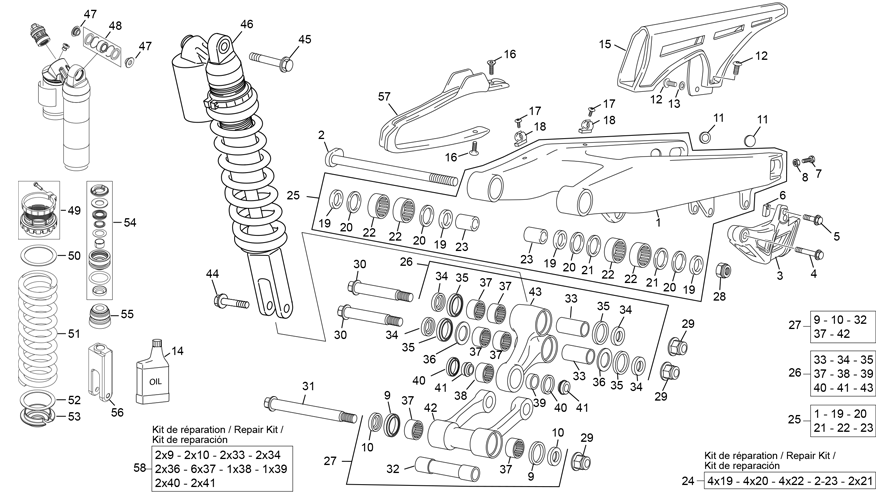 REAR SHOCK - SWINGARM
