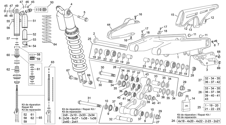REAR SHOCK - SWINGARM