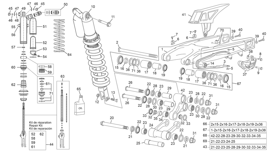 REAR SHOCK - SWINGARM