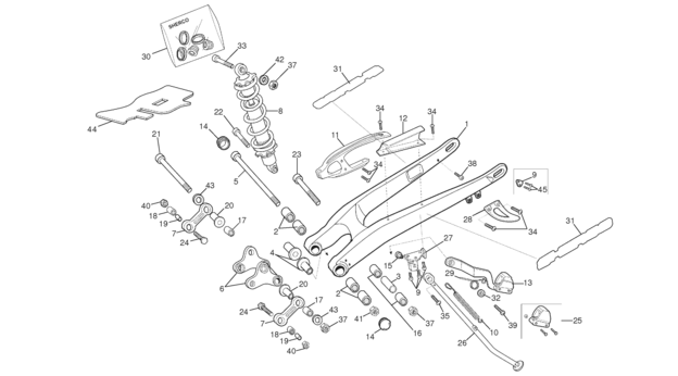 REAR SHOCK - SWINGARM