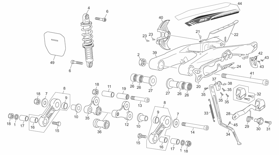 REAR SHOCK - SWINGARM