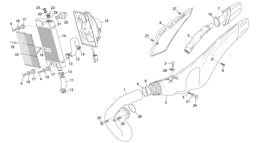 RADIATOR - EXHAUST SYSTEM