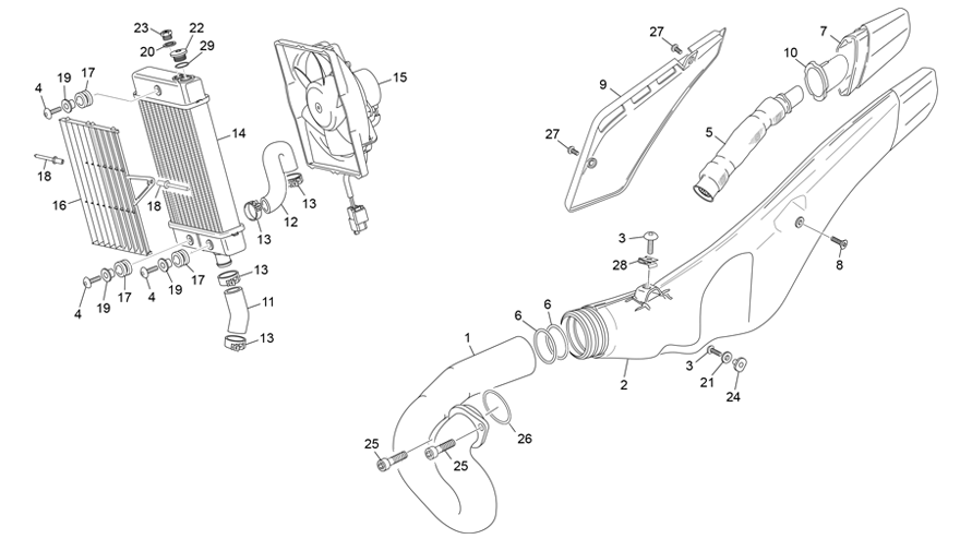 RADIATOR - EXHAUST SYSTEM