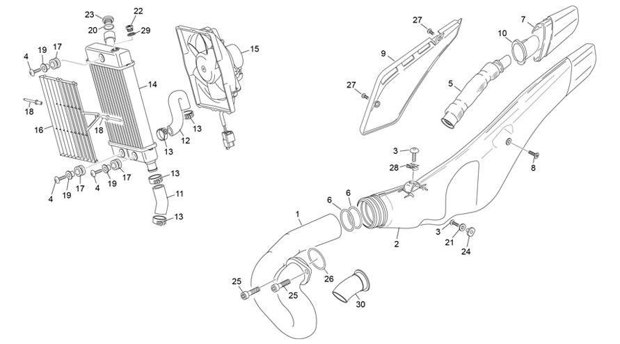 RADIATOR - EXHAUST SYSTEM