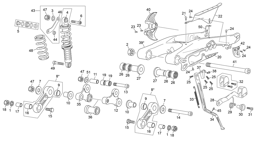 REAR SHOCK - SWINGARM