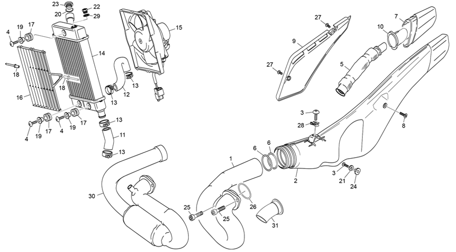 RADIATOR - EXHAUST SYSTEM