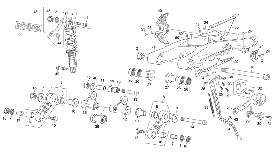 REAR SHOCK - SWINGARM