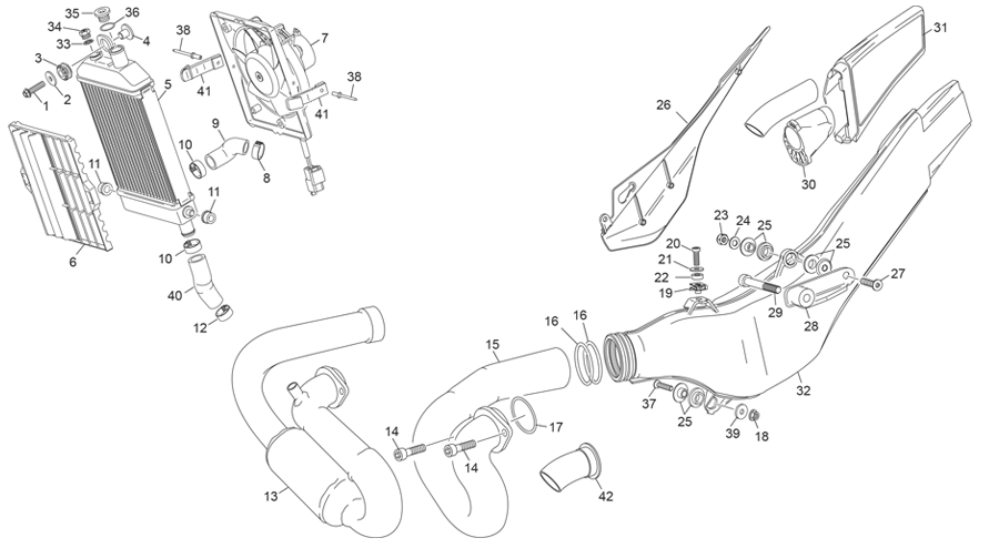RADIATOR - EXHAUST SYSTEM