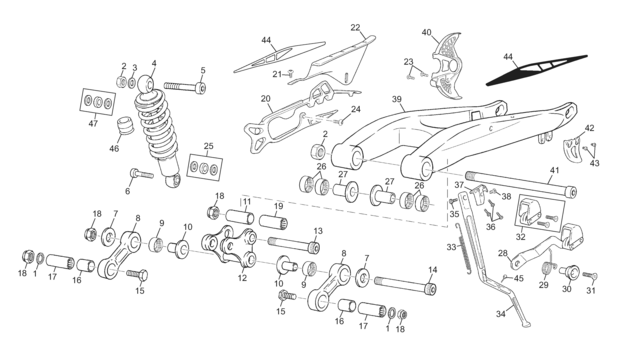 3 - REAR SHOCK - SWINGARM