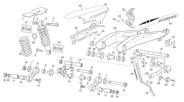 9 - REAR SHOCK - SWINGARM