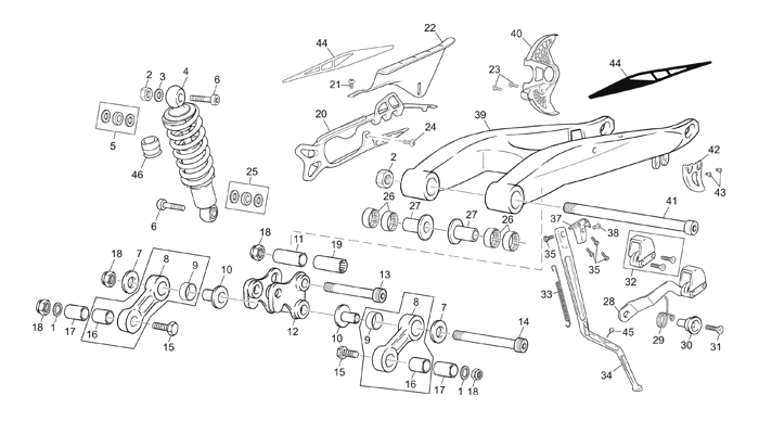 3 - REAR SHOCK - SWINGARM