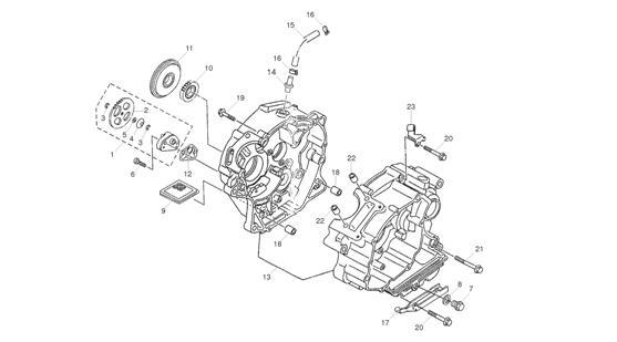 27 - CENTRAL CRANKCASE 125CC