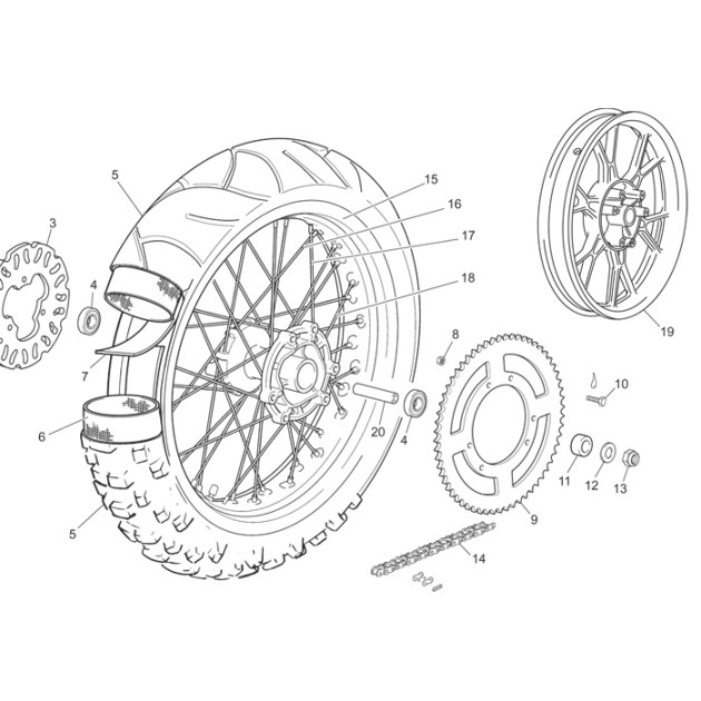 REAR SPROCKET 60 Z 6 HOLES STEEL BLACK