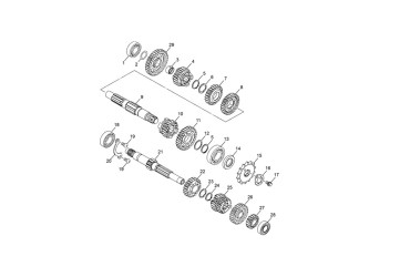 GEAR 1RST PINION, SECONDARY AXLE