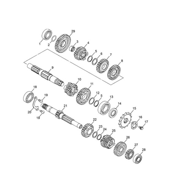 GEAR 1RST PINION, SECONDARY AXLE