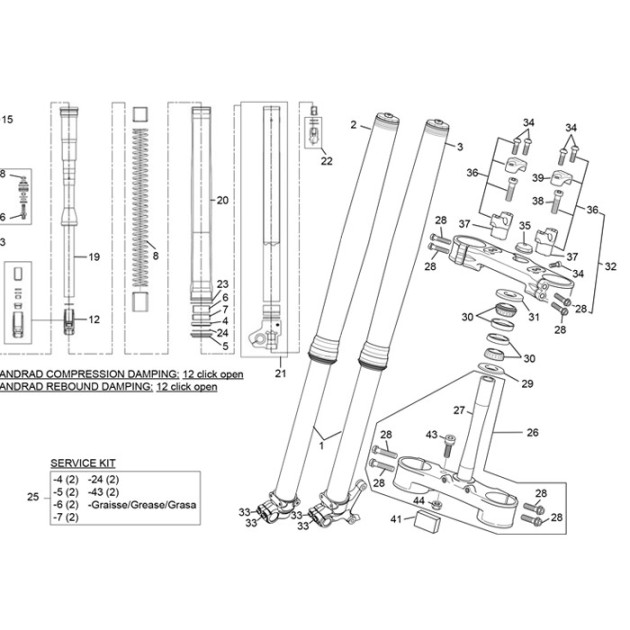 LOWER PLATE FORK SET  KYB DIRLOCK SE / SEF HY