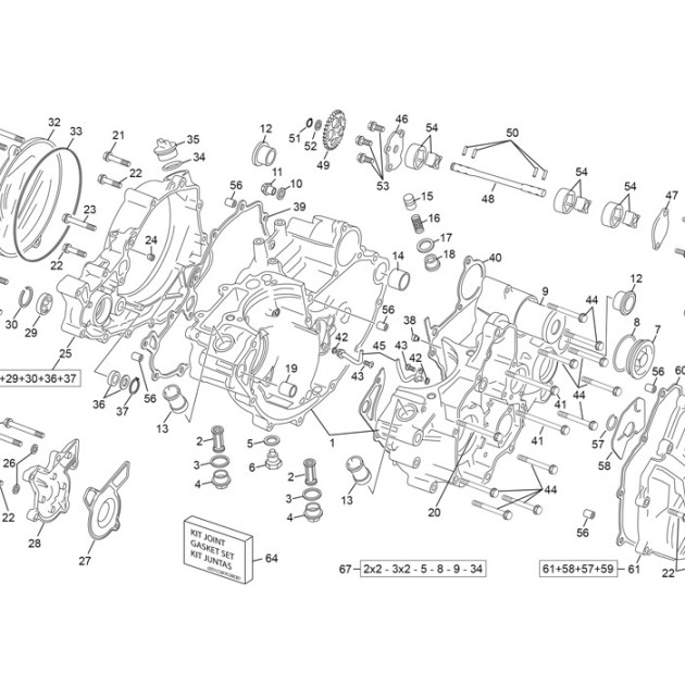 KIT GASKET BOTTOM ENGINE 250/300 4T FL