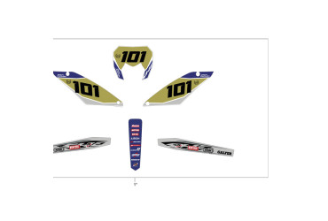 NUMBER PLATE REAR FENDER SWING ARM STICKER KIT END REPLICA PICHON blister