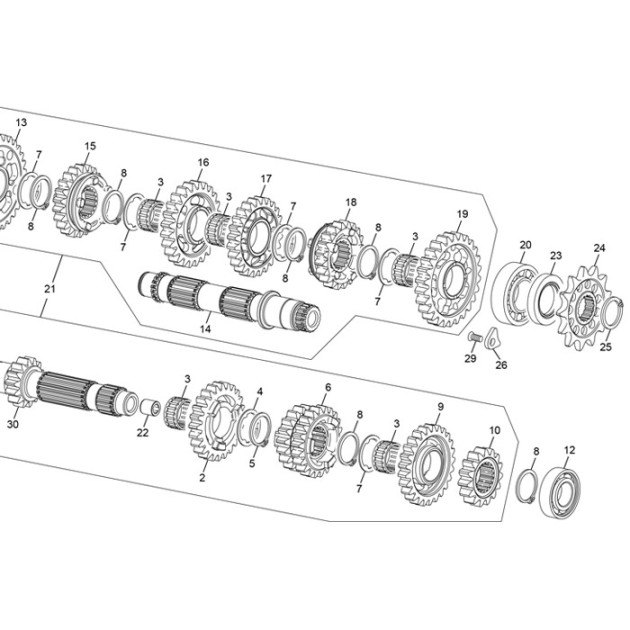 GEAR 3/4 Z18/19 250/300 2T END 2025