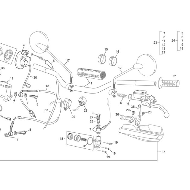 HANDLE BAR SCAR S9272