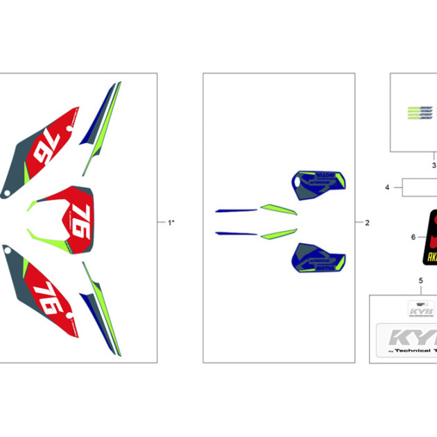 NUMBER PLATE SWING ARM STICKER KIT REPLICA MACDONALD