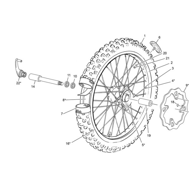 21 INCH ENDURO RACING WHEEL ASSY