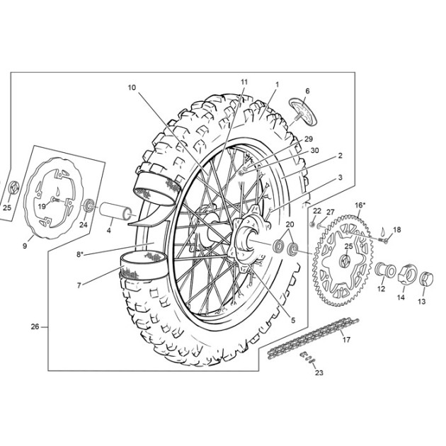 BLACK REAR RIM 2.15 X18 END 450