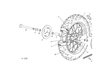REAR WEEL AXEL SE SEF 24 ASSEMBLY  M24X1.5 BLUE