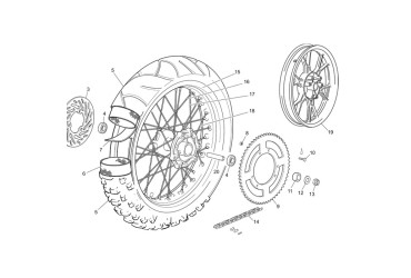 REAR WHEEL 50 END BLACK 06 WITHOUT TIRES