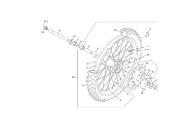 FRONT WHEEL  XP BLACK WITHOUT DISC LIGHT MITAS
