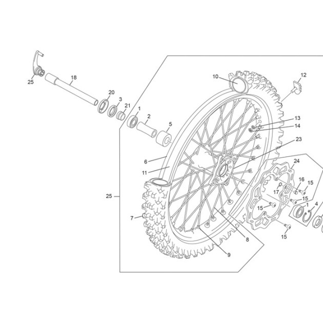 FRONT WHEEL  XP BLACK WITHOUT DISC LIGHT MITAS