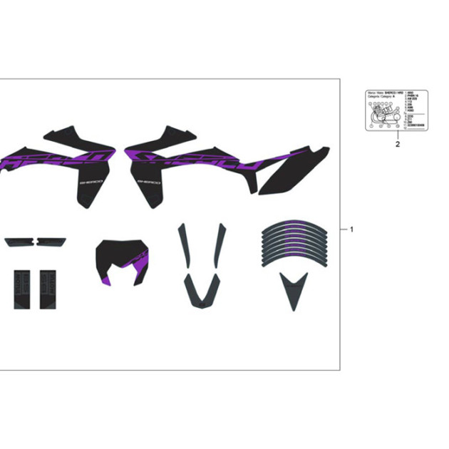 PINK STICKER KIT 50CC SM UPSIDE DOWN FORK 2023 MOTOREX